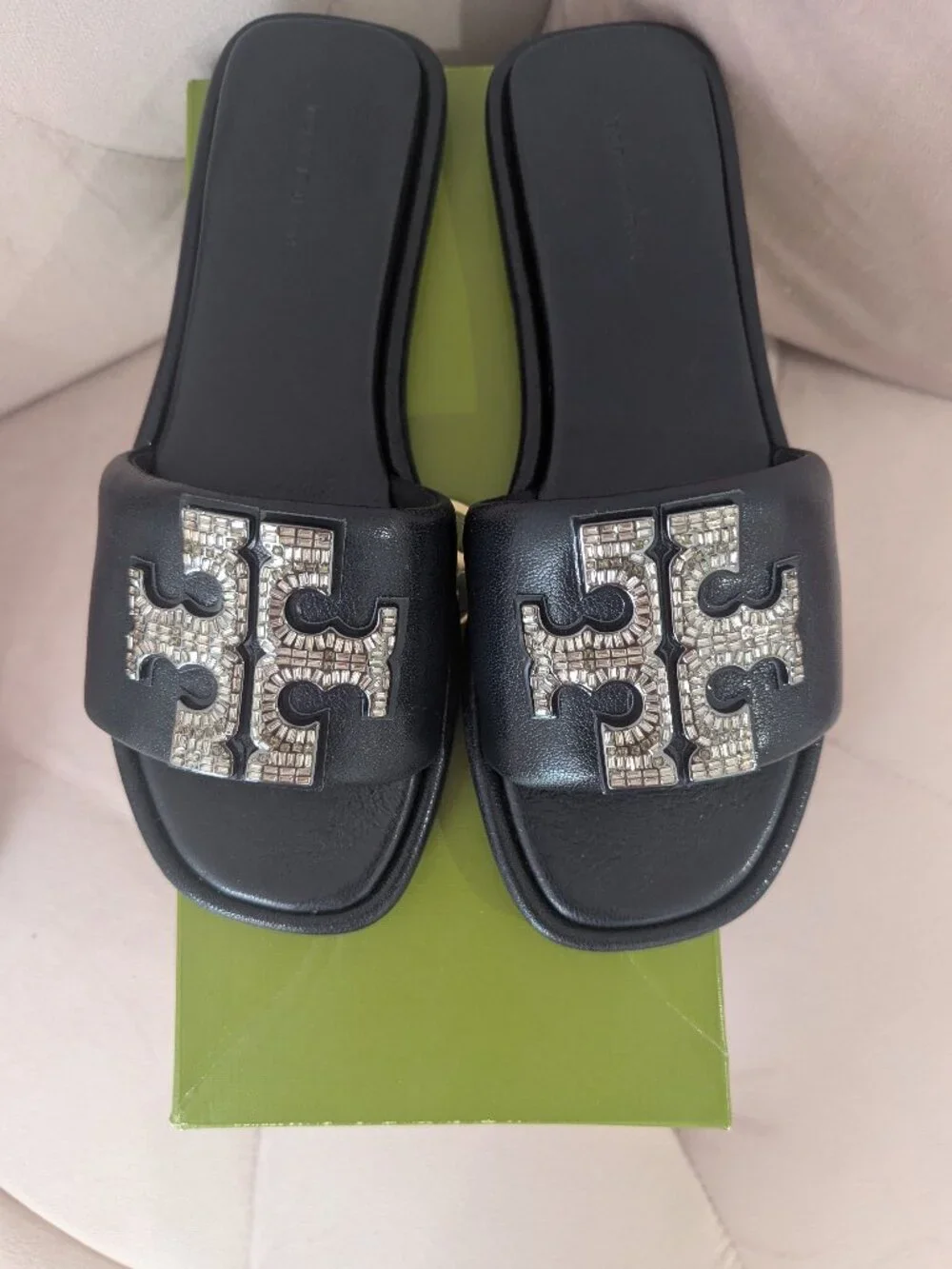 Tory Burch Double T Deco Sport Slide Navy